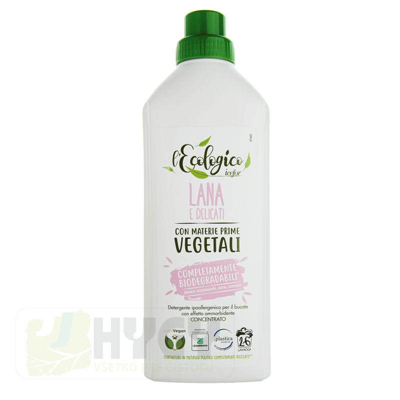 LANA E DELICATI hypoalergénny prací gél na vlnu a jemnú bielizeň L’ECOLOGICO 1000 ml
