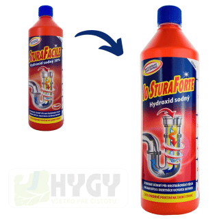 IO STURA FORTE Hydroxid sodný 30% NEPOSIELAME KURIÉROM (LEN OSOBNÝ ODBER) 1l