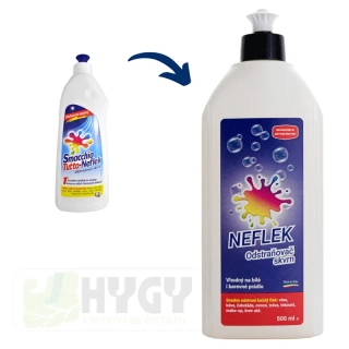 NEFLEK tekutý odstraňovač škvŕn na bielu i farebnú bielizeň s enzýmami (ekv. NEFLEK Smacchio Tutto) 500 ml